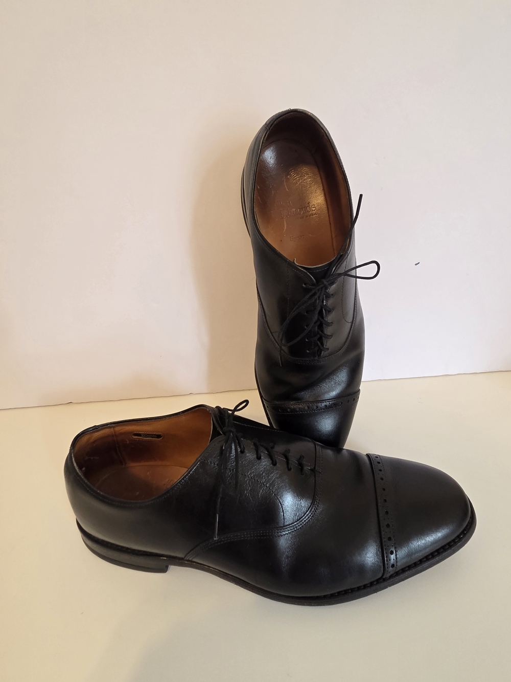 Allen Edmonds Black Cap-Toe Oxford Dress Shoes Size 12 D